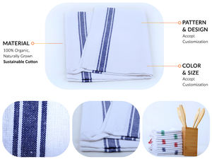100% Organic Cotton Vintage Stripes <b>Kitchen</b> <b>Towels</b>-GOTS & OCS Certified Durable Lint-Free Water Absorbent Bathroom & <b>Kitchen</b> Use - Product Image 2