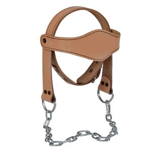Couleur du logo personnalisé Harnais de tête en cuir de qualité supérieure Vente d'équipement de fitness avec chaîne en acier solide - Product Image 1