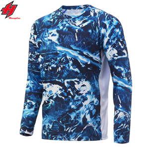 Ropa de pesca de secado rápido transpirable personalizada Unisex camisa de hombre de secado rápido de manga larga sublimación de tinte de talla grande a prueba de viento - Product Image 1
