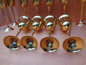 Classic Handmade Brass Wine Goblet Engraved Chalice 200ml Custom Logo Business Gift Wedding Decor Barware - Product Image 4