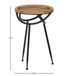 Wood and Metal <b>Side</b> End <b>Table</b> <b>Sofa</b> <b>Side</b> <b>Table</b> Stool Modern High Quality <b>Table</b> Bulk Quantity - Product Image 2