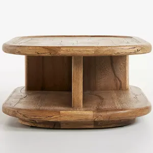 最新デザインリビングルーム家具北欧の豪華な木製の正方形のコーヒーテーブル