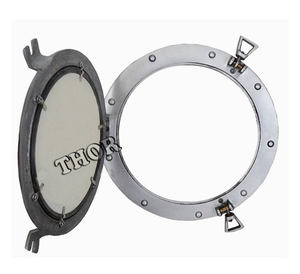 กระจกทรงกลมสำหรับเรือเดินสมุทร ขนาด 16 นิ้ว ชุบนิกเกิล หนักแน่น ทนทาน ใช้ตกแต่งบ้าน ห้องนอน หรือติดผนัง - Product Image 4