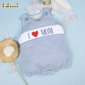 Monos de Bebé para Niños con Bordado Hecho a Mano Personalizado, Estilo Lujoso, Spandex/Algodón, Patrón Paisley, 'I Love Mom', OEM ODM - Product Image 3