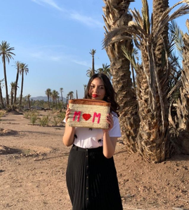 Cesta marroquí de paja personalizada - Product Image 1