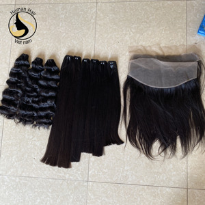 Pelo humano virgen Remy de 8-32 pulgadas, extensiones de cabello humano brasileño con cutícula de visón alineada y frontales de encaje, superventas - Product Image 1