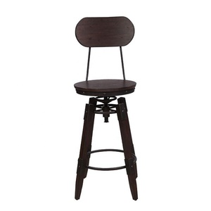 Ensemble bistrot industriel en bois et métal |   Table de bar style loft urbain avec tabourets |   Meubles de salle à manger vintage réglables, salon - Product Image 4