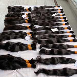 Extensiones de pelo brasileño virgen de visón sin procesar, extensiones de cabello virgen con cutícula alineada a granel, venta al por mayor - Product Image 1
