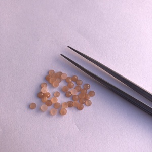 Piedra lunar de melocotón Natural de 3mm, cabujones sueltos de corte de Rosa redonda, piedras de calidad AAA, venta al por mayor a granel para la fabricación de joyas, colgante Alibaba - Product Image 1