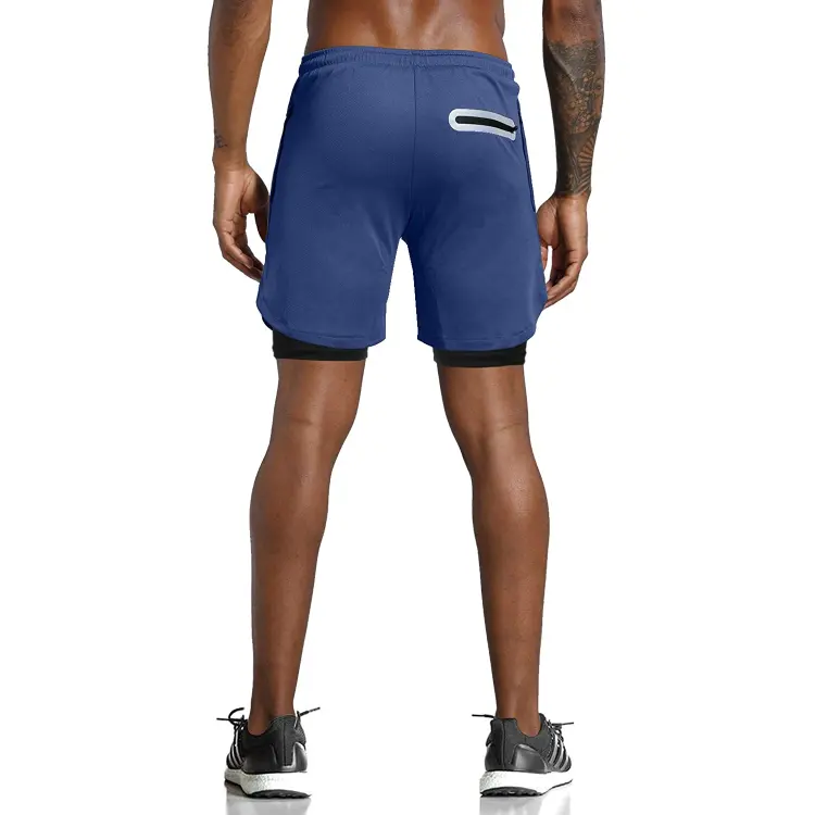 Latest Unique Fitness Pants Workout Short Sports Running Shorts With Inner Compression Shorts For Men