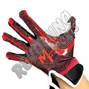 Gants de football américain Sticky Palm Impression par sublimation de haute qualité Dos de la main Conception personnalisée Gants de football américain Lineman - Product Image 2