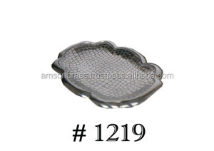 Plato antiguo de aluminio, platos para servir pescado en relieve - Product Image 3