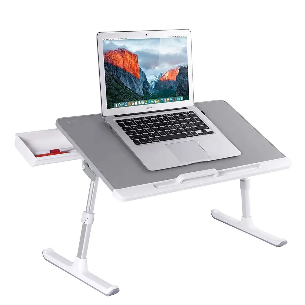 Usine OEM commande acceptée étude tour bureau pliable poste de travail ordinateur portable Riser PVC cuir ergonomique réglable table d'ordinateur portable