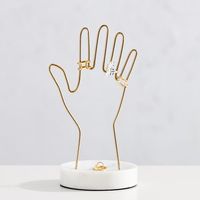 Présentoir à bijoux moderne en fer à 4 niveaux, organisateur de bureau, or rose, pour magasin de détail, collection élégante, logo personnalisé, OEM