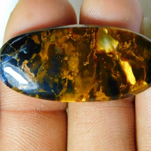 Batu Permata Buatan Tangan Cabochon Batu Permata Bentuk Bulat Labradorite Biru Tua