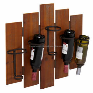 Casier à vin en bois mural de 5 bouteilles pour bar et hôtel Stockage de vin, whisky et bière Support de bar en bois durable - Product Image 2