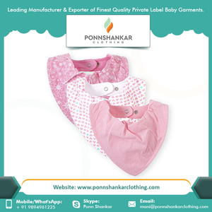 Bavoirs bandana pour bébé en coton biologique |   Bavoirs anti-bave pour nouveau-nés |   Bavoirs d'alimentation doux et absorbants |   Logo personnalisé Réutilisable Réglable - Product Image 4