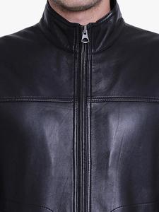 OEM Service Custom Fashion Men Black Solid <b>Leather</b> <b>Jacket</b> High Quality Biker <b>Jacket</b> Wholesale <b>Leather</b> Outerwear - Product Image 3
