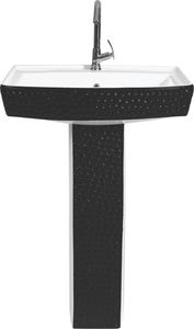 Lavabo de Cerámica de Alta Resolución en Color Marrón Popular 9005 con Pedestal 550x400mm para Villas de Lujo Grandes - Product Image 3