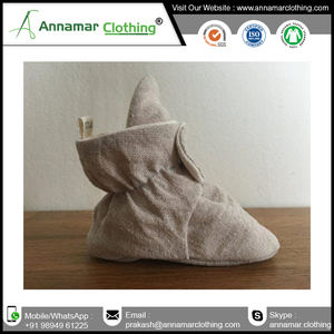 Botines de bebé recién nacido fabricante botines recién nacidos niña botines de bebé de tela de algodón orgánico suave - Product Image 4
