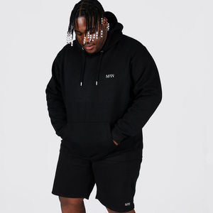 Survêtements d'été unisexe grande taille avec logo imprimé personnalisé pour hommes-Sweats à capuche et shorts - Product Image 1