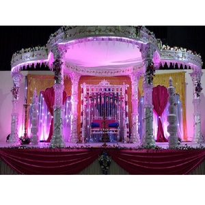 White Crystal Mandap for South Indian <b>Wedding</b> Indian Traditional Indoor <b>Wedding</b> Crystal Mandap <b>Wedding</b> Ivory Crystal Mandap USA - Product Image 1