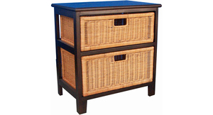 Wooden Wicker <b>Chest</b> Sierra 1 big + 1 smaller drawers - Product Image 2