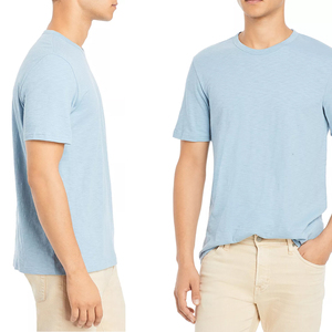ออกแบบเองคอกลมฟรีสไตล์สบายๆสีฟ้าสบายๆเสื้อยืดสำหรับชาย/ชายตามความต้องการของลูกค้า - Product Image 6