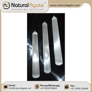 Direct Supply <b>Selenite</b> Faceted Massage <b>Wands</b> | <b>Selenite</b> Faceted Massage <b>Wands</b> - Product Image 3