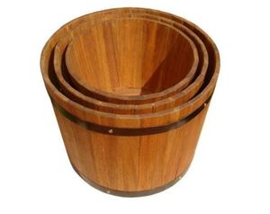 Juego de 3 macetas de madera de acacia para el jardín Valla de madera de acacia vietnamita de alta calidad fácil de montar - Product Image 1