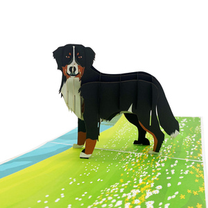 Venta al por mayor Bernese Mountain Dog 3D Laser Cut Paper Animal Tarjetas de felicitación Best Seller Vietnam Souvenir Gift - Product Image 5