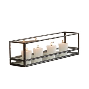 Bougeoir en verre Offre Spéciale piédestal centres de table de mariage votifs en argent moderne bougeoir votif en verre dépoli - Product Image 1