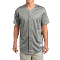 Maillot de baseball adulte respirant 100% polyester boutonné personnalisé cousu/imprimé nom de l'équipe numéro grande taille vêtements de sport