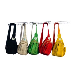 Top Selling Striped <b>Hemp</b> Fanny Pack Side Bags with Custom Design Eco-friendly Natural <b>Hemp</b> Fiber Hippie Bags - Product Image 1