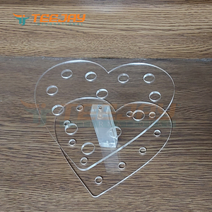 New Heart Shape Transparent <b>Acrylic</b> Tweezer Display Stand for 12 Eyelash Eye Brow Tweezers and <b>Mirror</b> - Product Image 5