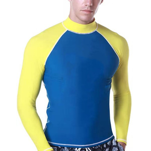 Quick Dry Breathable Lightweight Spandex/Polyester Customizable <b>Men</b> Rash Guard Full Sleeve <b>Swim</b> <b>Top</b> for Paddle Boarding Diving - Product Image 1