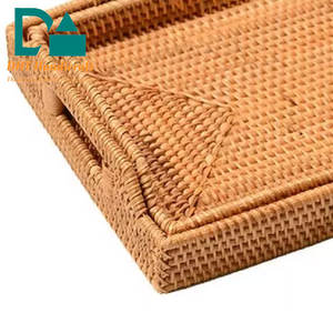Handcrafted Bamboo Rattan Serving Trays <b>Light</b> Luxury <b>Small</b> Snack Plates Pastry Storage Tray Wholesale From Vietnam - Product Image 2