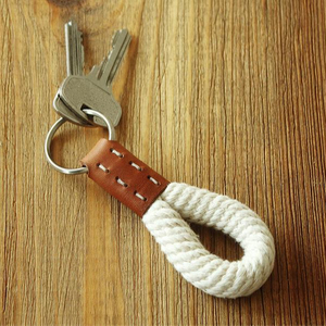 Horse Leather+rope Keychain Handmade Happiness - Product Image 1
