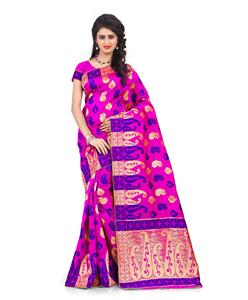 ชุดส่าหรีผ้าไหมผ้าคอตตอนพร้อมเสื้อชิ้นพิเศษสำหรับผู้หญิงอินเดียขายส่งจาก surat - Product Image 1