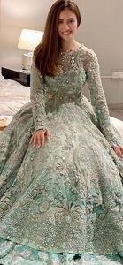 Vestido de INDIAN--BRIDAL ANARKALI LEHENGA, hermoso vestido con cuentas de cristal de piedra, ZARI-work para boda @ 2021 - Product Image 2