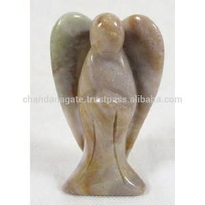 2-2.5 Inches High <b>Crystal</b> Angel Fancy Jasper Figurine Feng Shui Style Engraved Healing Gemstones for Bulk Angel <b>Decorations</b> - Product Image 2