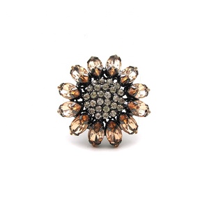 Sang Trọng Tùy Chỉnh Thực Hiện Kích Thước Lớn Rose Flower Pha Lê Đầy Màu Sắc <span class=keywords><strong>Rhinestone</strong></span> Brass Nút Cho Dresses Quần Áo - Product Image 4