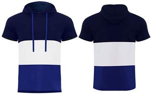 Conjunto Deportivo Informal de 2 Piezas para Hombre, Estilo Hip Hop, Sudadera con Capucha de Manga Corta y Pantalones Cortos, para Correr, Trotar, Verano, 100% Algodón - Product Image 2