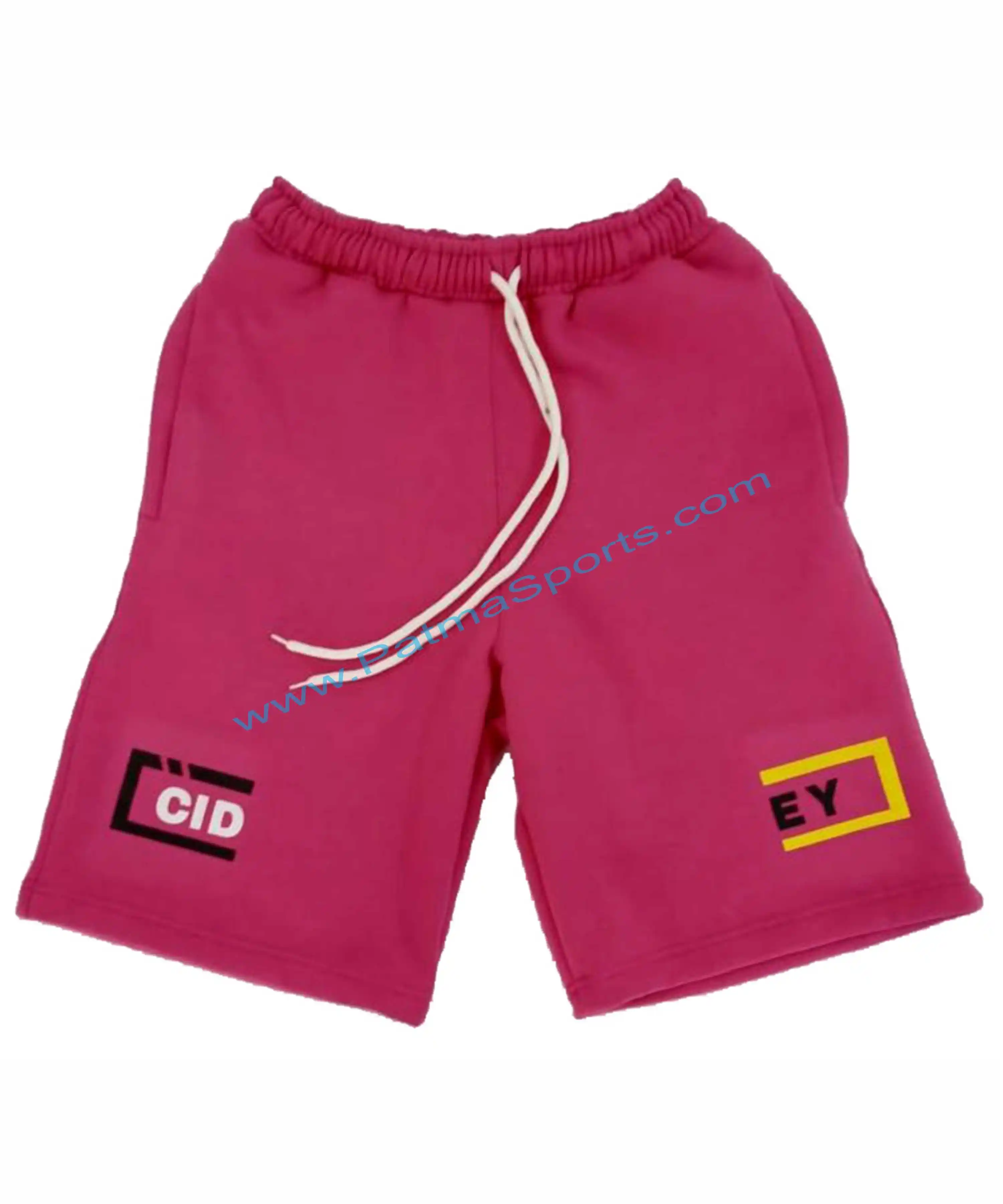 Shorts de lã para homens, shorts masculinos de lã para suor feito sob encomenda, 100% algodão, cor rosa de bebê