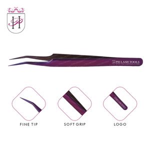 แหนบต่อขนตาสแตนเลสสีม่วง,แหนบต่อขนตา12มม. 35deg โค้งพร้อมโลโก้บริษัทจำนวน - Product Image 6