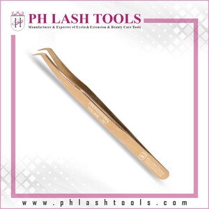 Pincettes à pointe étroite pour Extension de cils, 12 pièces, en or Rose, de Volume russe à 90 degrés - Product Image 3