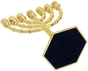 Bougeoir religieux Menorah en laiton brillant de haute qualité poli pour les occasions de Noël autres bougeoirs bocaux à bougies - Product Image 4