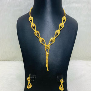 สร้อยคอประดับดาวเคราะห์สีทองสไตล์อินเดียสุดหรูต่างหูและแหวนสำหรับเด็กผู้หญิงและผู้หญิง - Product Image 1