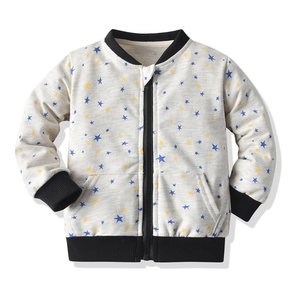 Conjunto Deportivo de Algodón para Bebés Niños, Chaqueta con Cremallera y Estampado de Estrellas, Pantalones Negros, Atuendo Casual de Otoño, Manga Larga, para Bebés y Niños Pequeños - Product Image 2