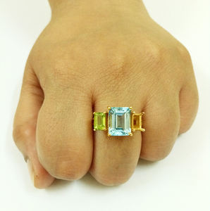 Gemvanity SR374 Sterling Silver 925 Gold Plated Supplier Wholesaler Custom Made Handmade <b>Cheap</b> Unisex Low MOQ Trendy <b>Rings</b> - Product Image 5